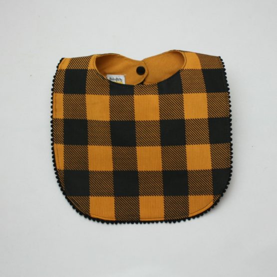 Gold checked bib with edging